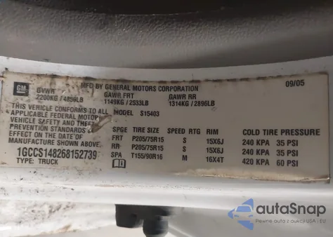 2006 Chevrolet Colorado Work Truck из США, поврежденный, VIN 1GCCS148268152739